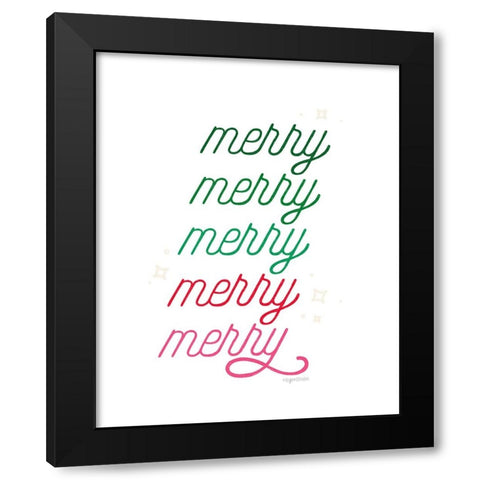 Merry Black Modern Wood Framed Art Print with Double Matting by Brown, Kyra