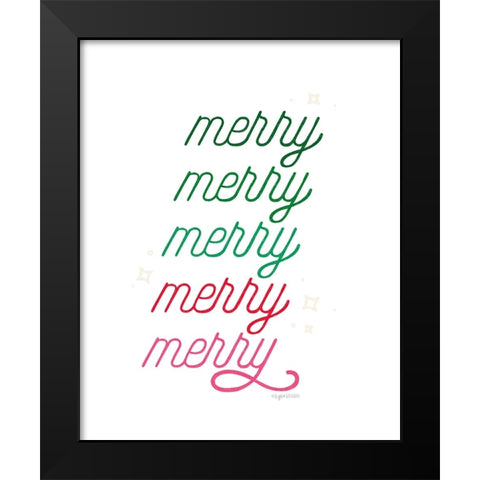 Merry Black Modern Wood Framed Art Print by Brown, Kyra