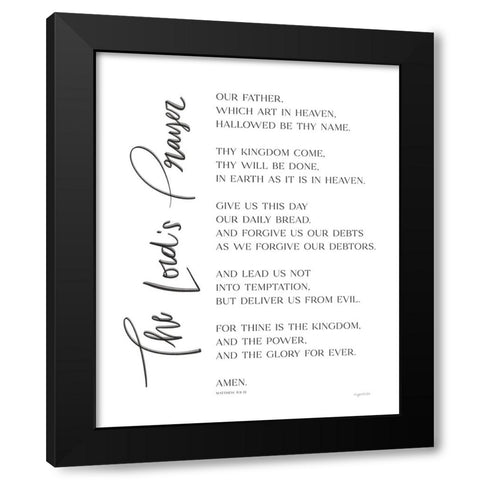 Lords Prayer Black Modern Wood Framed Art Print by Brown, Kyra