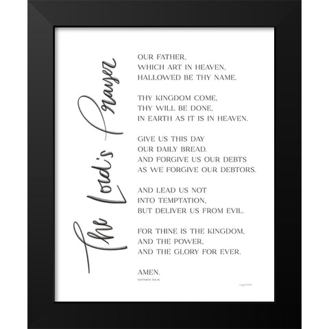 Lords Prayer Black Modern Wood Framed Art Print by Brown, Kyra