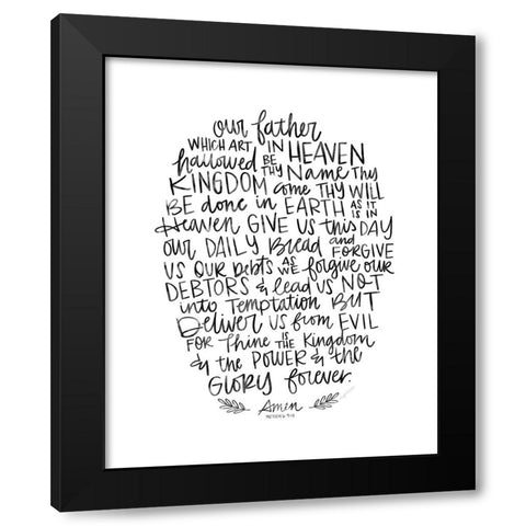 Lords Prayer Black Modern Wood Framed Art Print by Brown, Kyra