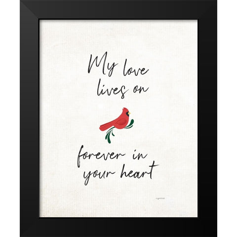 Love Lives Black Modern Wood Framed Art Print by Brown, Kyra