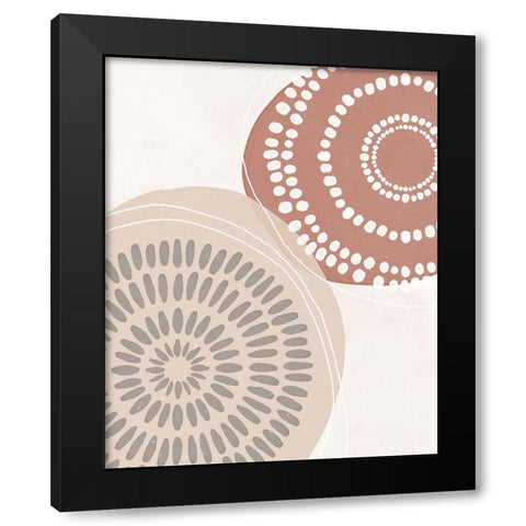 Boho Circles I Black Modern Wood Framed Art Print with Double Matting by Blue, Nina