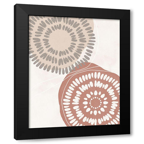 Boho Circles II Black Modern Wood Framed Art Print by Blue, Nina