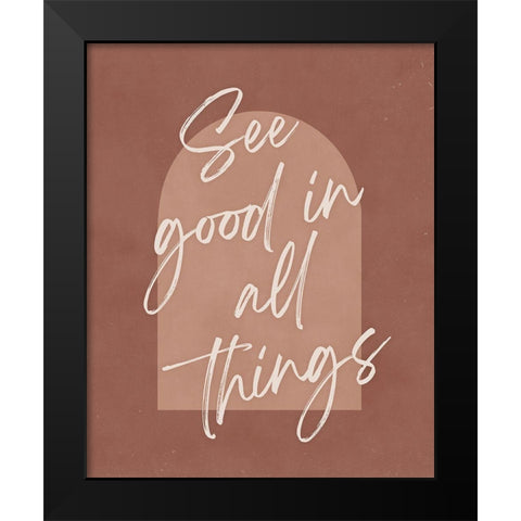 See Good Black Modern Wood Framed Art Print by Blue, Nina