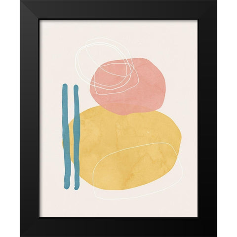 Colorful Shapes I Black Modern Wood Framed Art Print by Blue, Nina