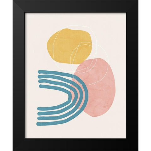 Colorful Shapes IV Black Modern Wood Framed Art Print by Blue, Nina