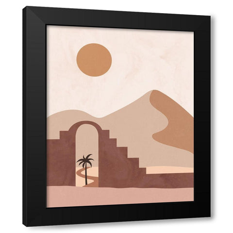 Boho Landscape II Black Modern Wood Framed Art Print with Double Matting by Blue, Nina