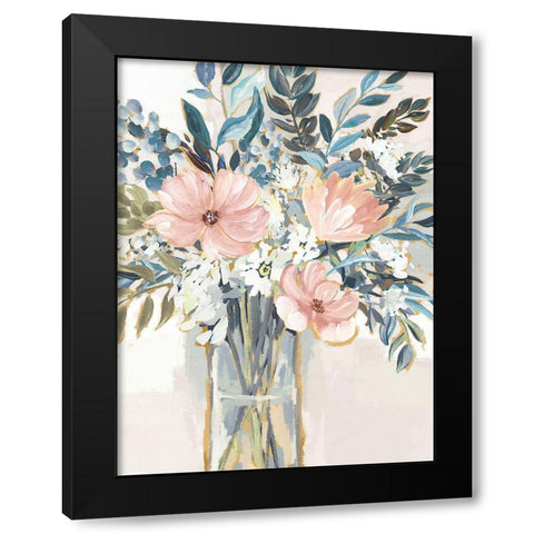 Neutral Bouquet II Black Modern Wood Framed Art Print with Double Matting by Blue, Nina