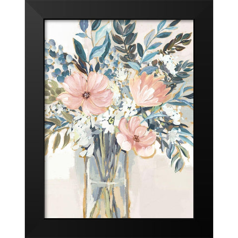 Neutral Bouquet II Black Modern Wood Framed Art Print by Blue, Nina