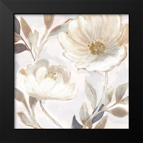 Whisper White Floral II Black Modern Wood Framed Art Print by Blue, Nina