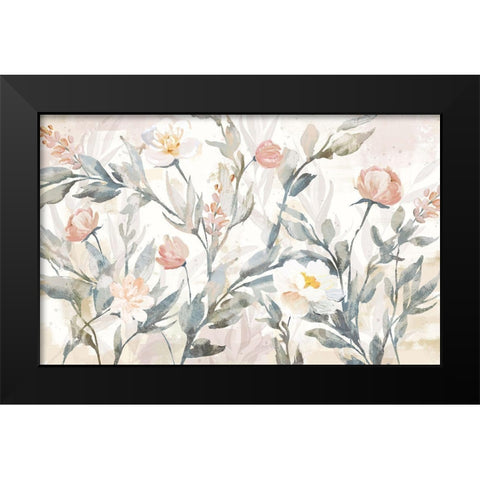 Farmhouse Floral Black Modern Wood Framed Art Print by Blue, Nina