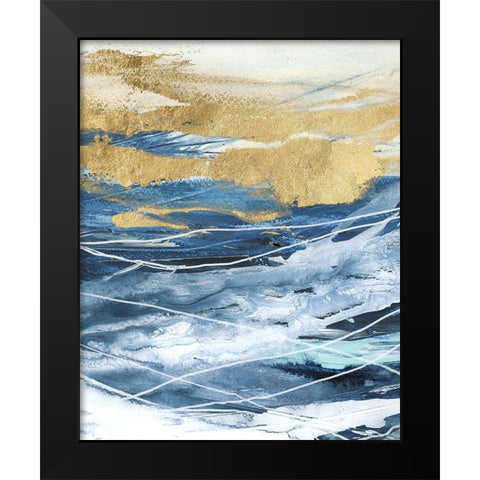 Like a Storm II Black Modern Wood Framed Art Print by Blue, Nina