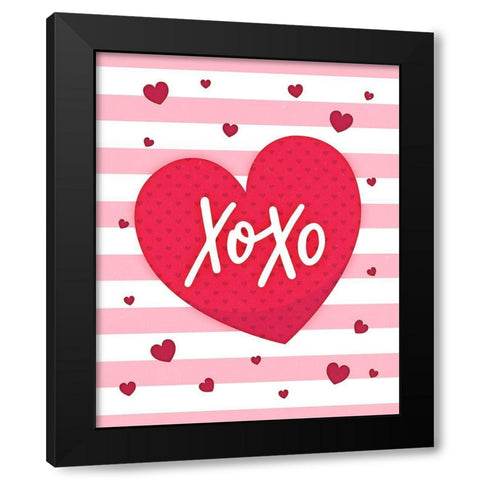 XoXo Black Modern Wood Framed Art Print with Double Matting by Blue, Nina