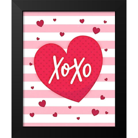 XoXo Black Modern Wood Framed Art Print by Blue, Nina