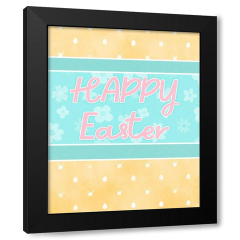 Happy Easter Black Modern Wood Framed Art Print with Double Matting by Blue, Nina