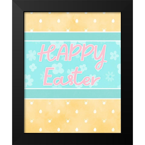 Happy Easter Black Modern Wood Framed Art Print by Blue, Nina