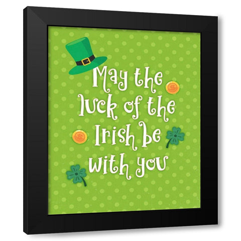 Luck of the Irish Black Modern Wood Framed Art Print with Double Matting by Blue, Nina