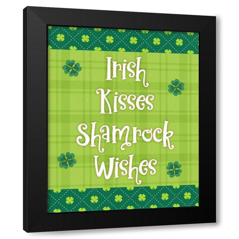 Irish Kisses Black Modern Wood Framed Art Print by Blue, Nina