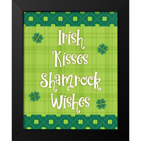 Irish Kisses Black Modern Wood Framed Art Print by Blue, Nina