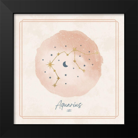 Aquarius Black Modern Wood Framed Art Print by Blue, Nina