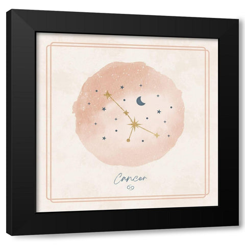 Cancer Black Modern Wood Framed Art Print by Blue, Nina