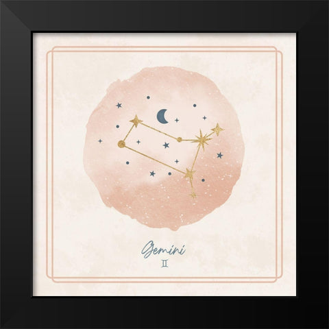Gemini Black Modern Wood Framed Art Print by Blue, Nina