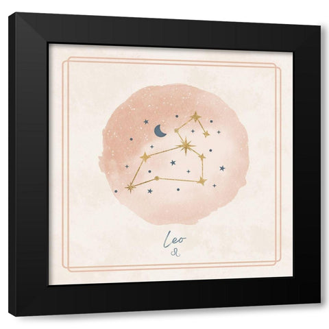Leo Black Modern Wood Framed Art Print by Blue, Nina