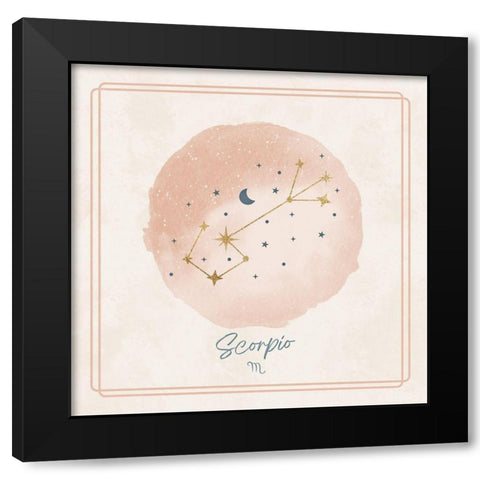 Scorpio Black Modern Wood Framed Art Print by Blue, Nina