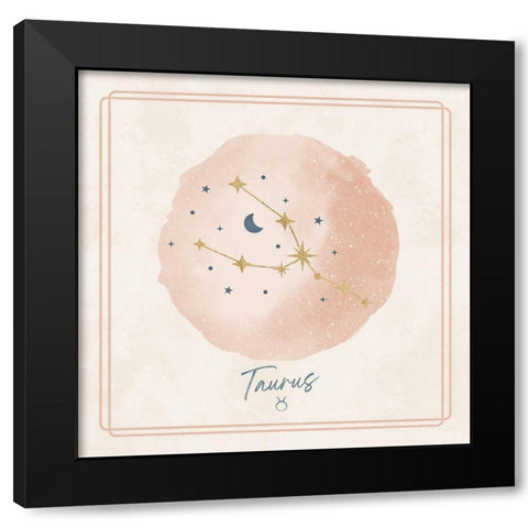 Taurus Black Modern Wood Framed Art Print by Blue, Nina