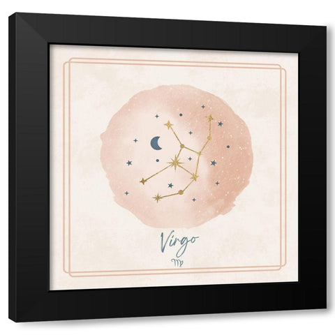 Virgo Black Modern Wood Framed Art Print by Blue, Nina