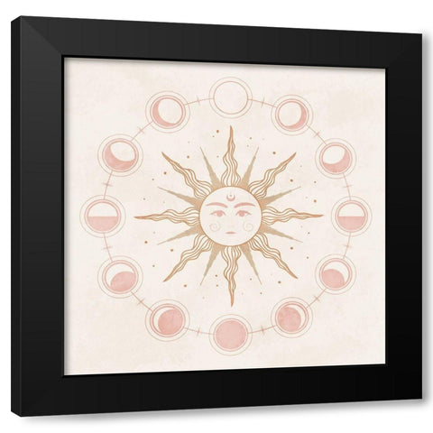 Boho Sun Black Modern Wood Framed Art Print by Blue, Nina