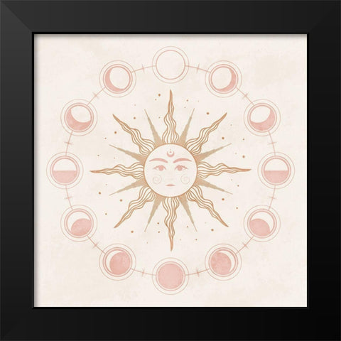 Boho Sun Black Modern Wood Framed Art Print by Blue, Nina