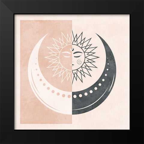 Sun and Moon II Black Modern Wood Framed Art Print by Blue, Nina