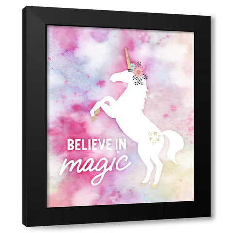 Believe in Magic Black Modern Wood Framed Art Print with Double Matting by Blue, Nina