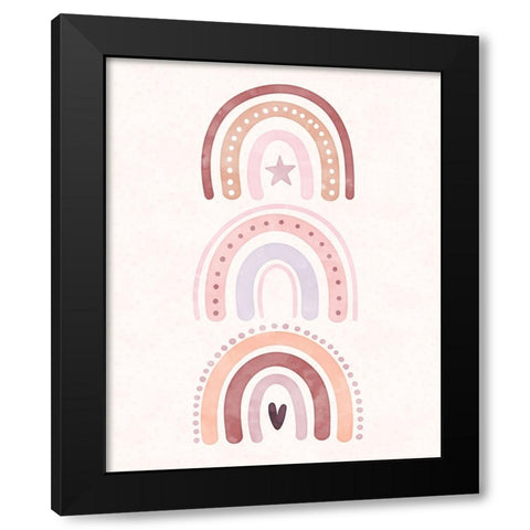 Boho Rainbows Black Modern Wood Framed Art Print by Blue, Nina
