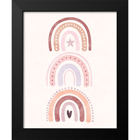 Boho Rainbows Black Modern Wood Framed Art Print by Blue, Nina