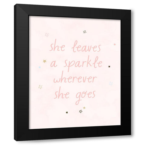 Sparkle Black Modern Wood Framed Art Print by Blue, Nina