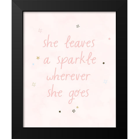 Sparkle Black Modern Wood Framed Art Print by Blue, Nina