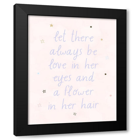 Love and a Flower Black Modern Wood Framed Art Print by Blue, Nina