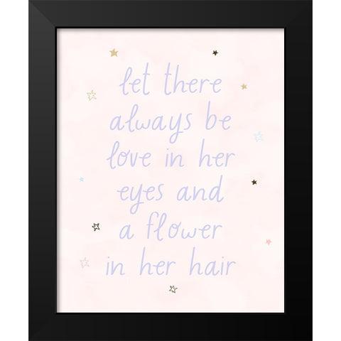 Love and a Flower Black Modern Wood Framed Art Print by Blue, Nina
