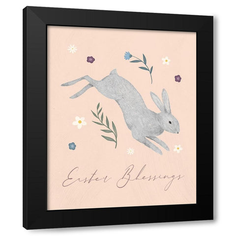 Easter Blessings Black Modern Wood Framed Art Print by Blue, Nina