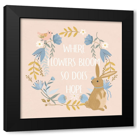 Where Flowers Bloom Black Modern Wood Framed Art Print with Double Matting by Blue, Nina