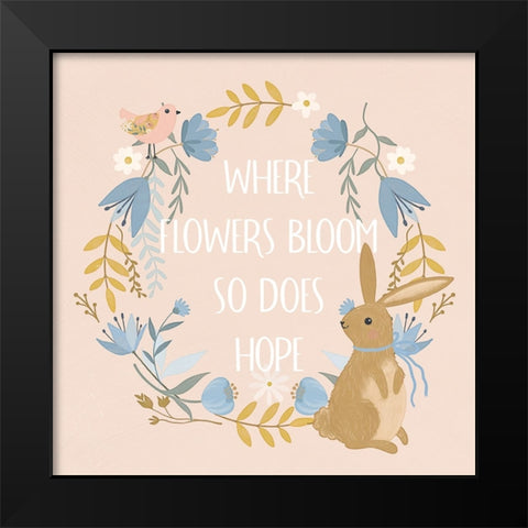 Where Flowers Bloom Black Modern Wood Framed Art Print by Blue, Nina