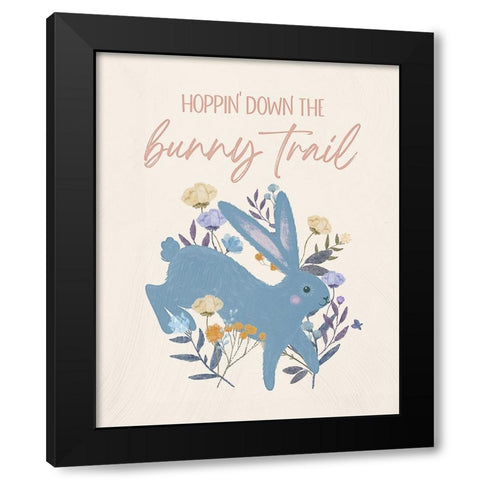 Bunny Trail Black Modern Wood Framed Art Print by Blue, Nina