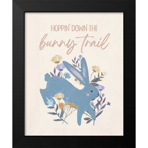 Bunny Trail Black Modern Wood Framed Art Print by Blue, Nina
