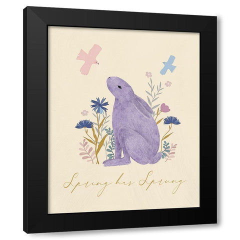 Spring has Sprung Black Modern Wood Framed Art Print with Double Matting by Blue, Nina