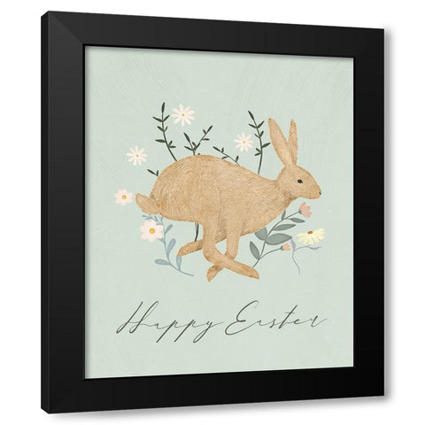 Happy Easter Black Modern Wood Framed Art Print with Double Matting by Blue, Nina