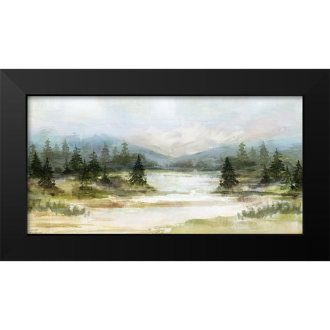 River View Black Modern Wood Framed Art Print by Blue, Nina