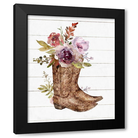 Boots II Black Modern Wood Framed Art Print by Blue, Nina